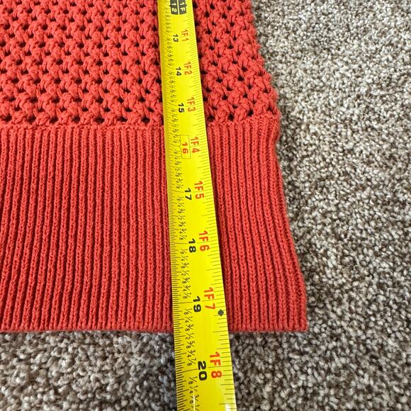 Rebecca Minkoff Women's Size Small Rust Orange Open Knit Bianca Sweater Boho - Picture 8 of 8